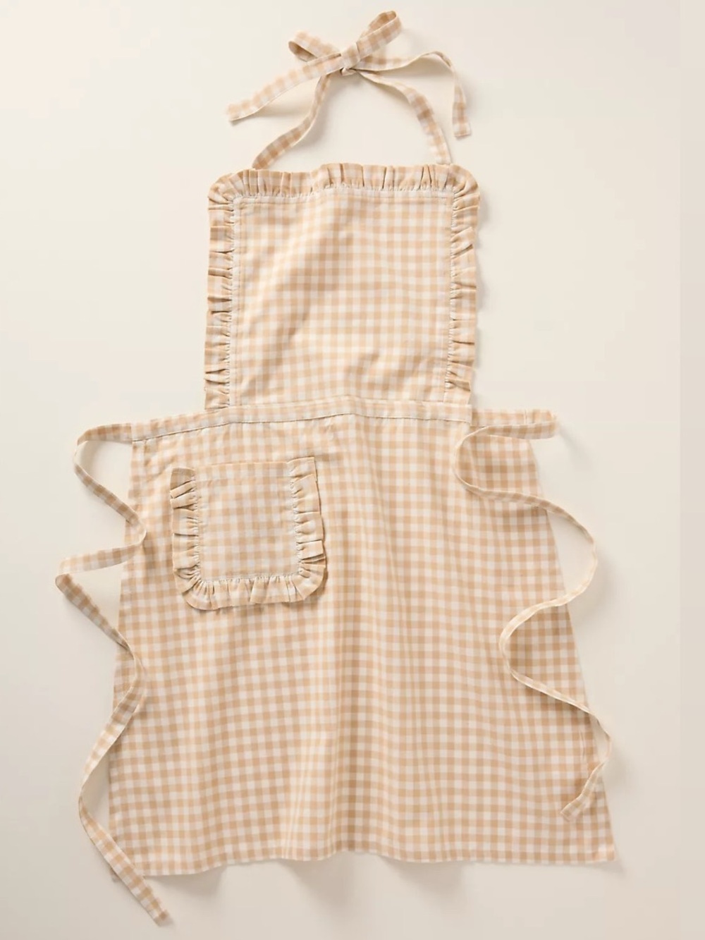 Anthropologie gingham ruffled apron